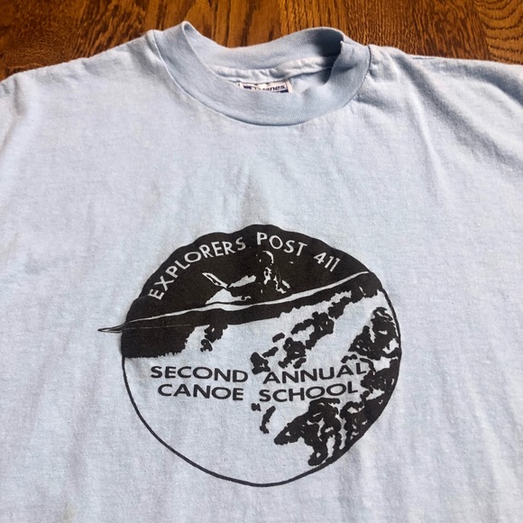 Explorer Post 411 Canoe School Adventure Vtg Shirt - Picture 3 of 14